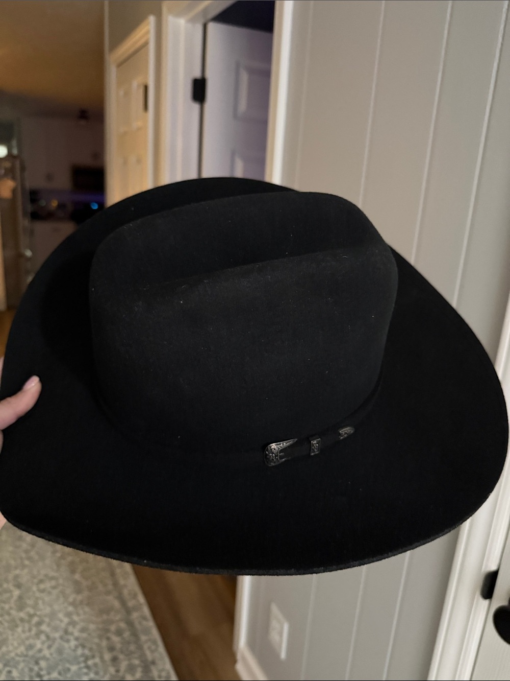 CODY JAMES Black Wide-Brim Felt Hat with Subtle Band